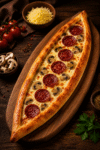 Sucuklu Mantarlı Kaşarlı Pide